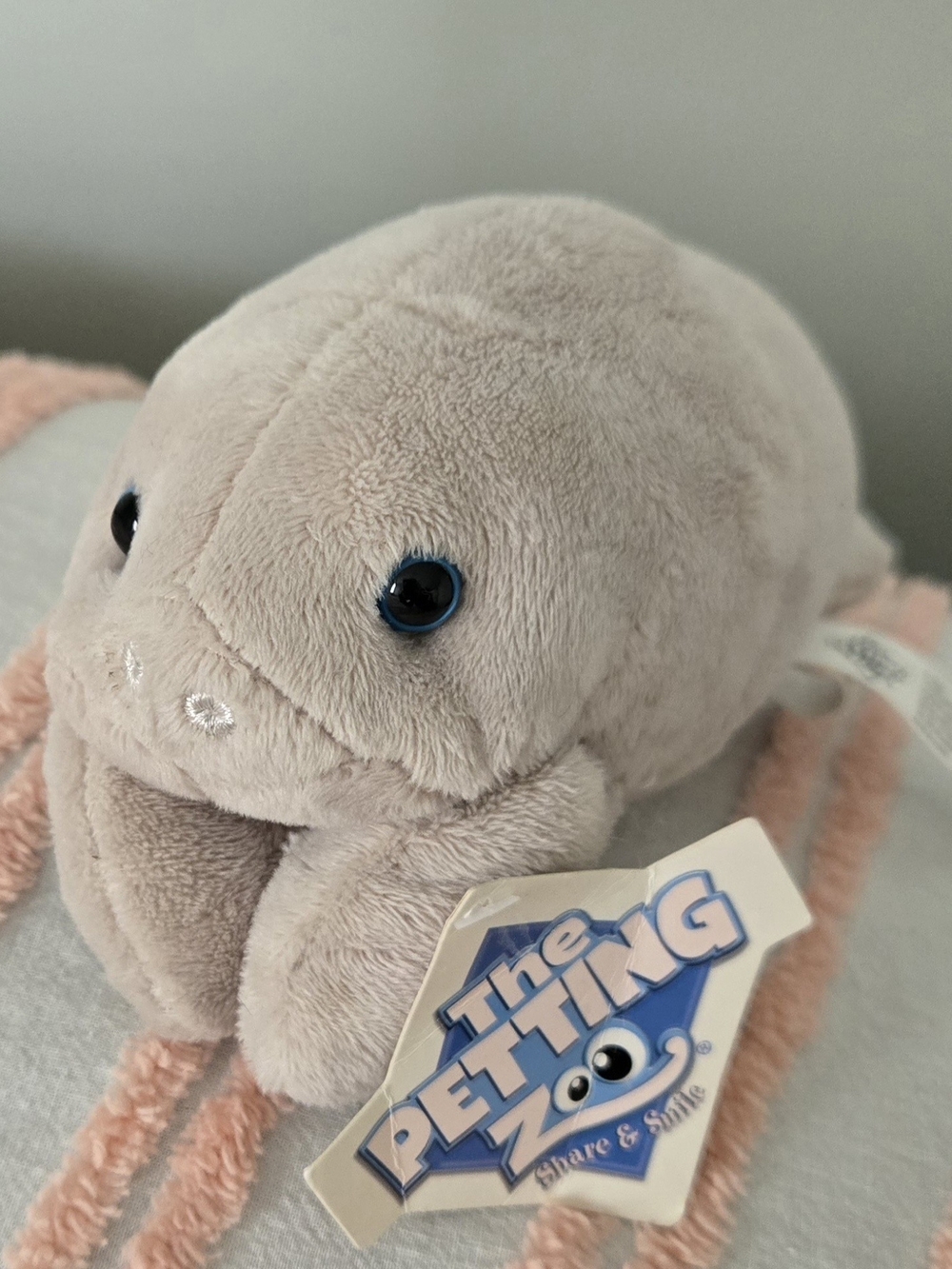 Ty The Petting Zoo Plush - Light Pink with Blue Eyes